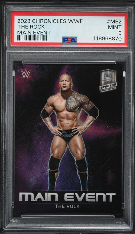 2022 Select Concourse WWE Light Blue Prizm The Rock /299 #20 PSA