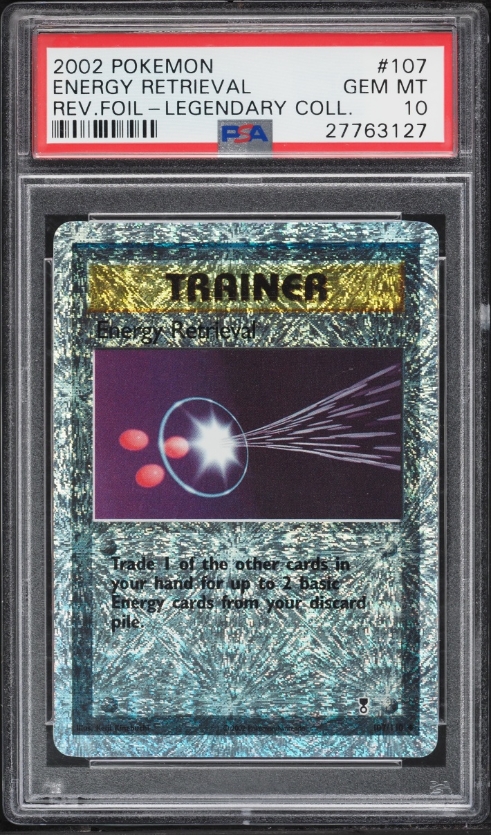 2002 Pokemon Legendary Collection Reverse Holo Energy Retrieval #107 PSA 10 GEM MINT