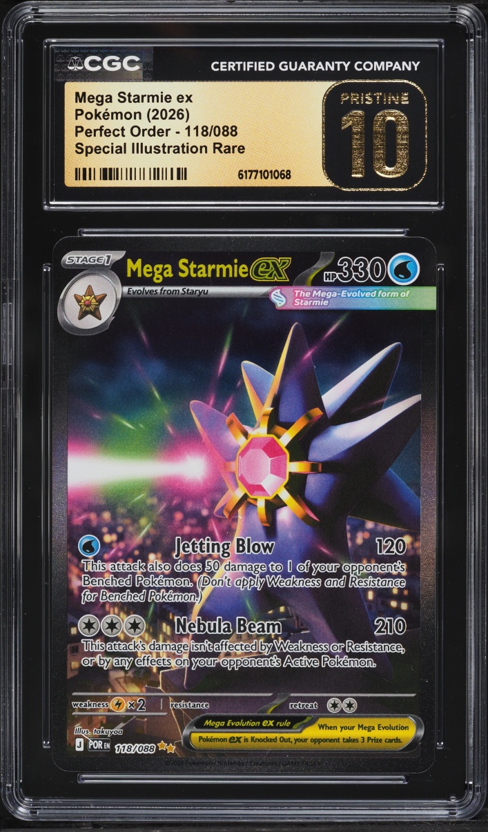 2026 Pokemon Mega Evolution Perfect Order SIR Mega Starmie Ex #118 CGC 10 PRISTINE