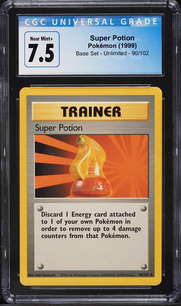 1999 Pokemon Base Set Super Potion #90 CGC 7.5 NRMT+