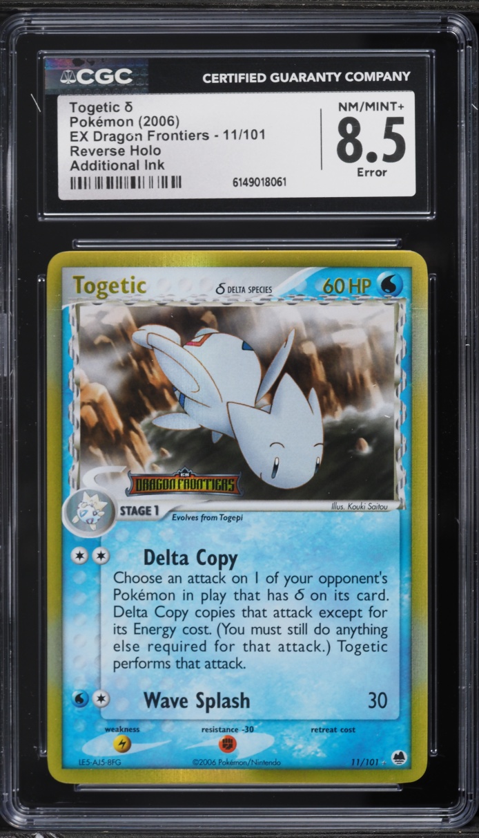 2006 Pokemon EX Dragon Frontiers Reverse Holo Error Togetic #11 CGC 8.5 NM-MT+
