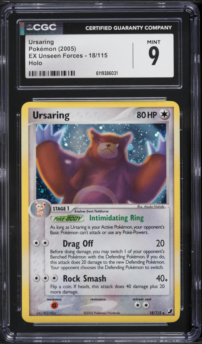 2005 Pokemon EX Unseen Forces Holo Ursaring #18 CGC 9 MINT