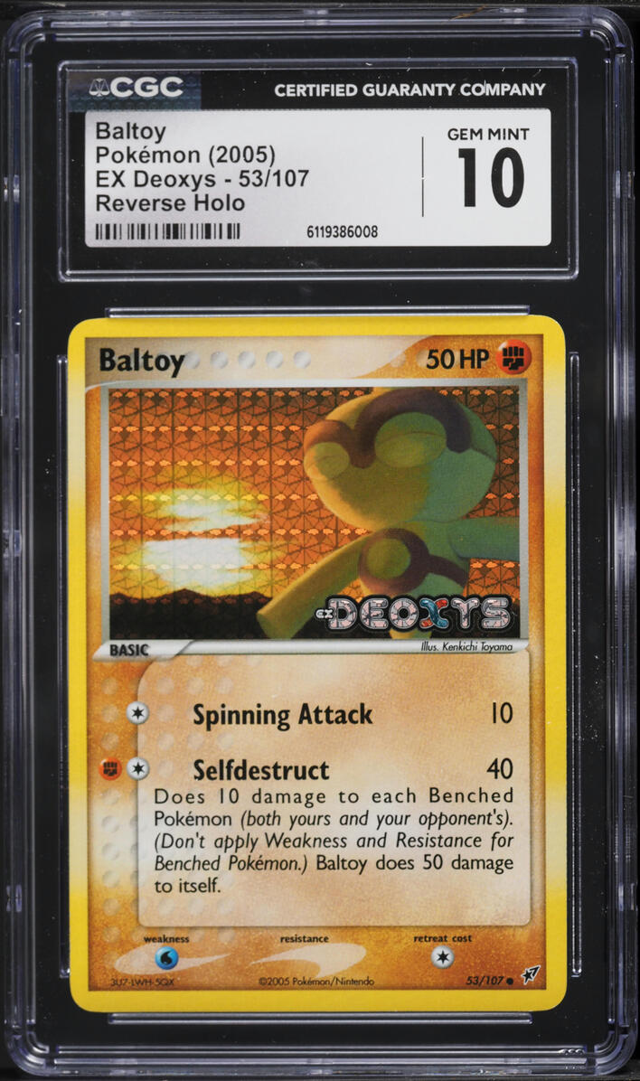 2005 Pokemon EX Deoxys Reverse Holo Baltoy #53 CGC 10 GEM MINT