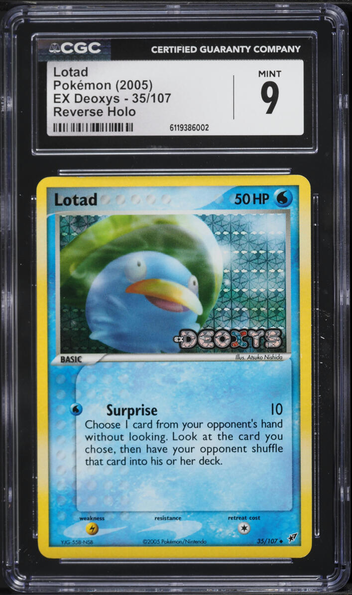 2005 Pokemon EX Deoxys Reverse Holo Lotad #35 CGC 9 MINT