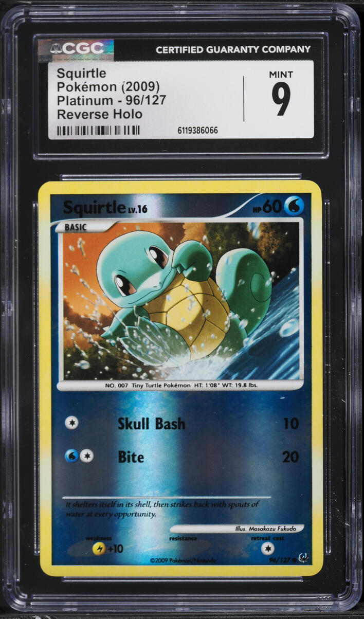 2009 Pokemon Platinum Reverse Holo Squirtle #96 CGC 9 MINT