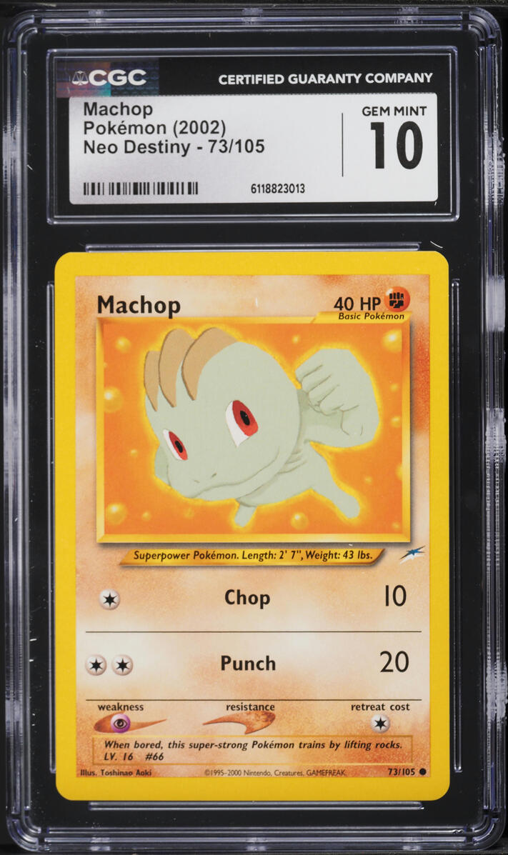 2002 Pokemon Neo Destiny Machop #73 CGC 10 GEM MINT