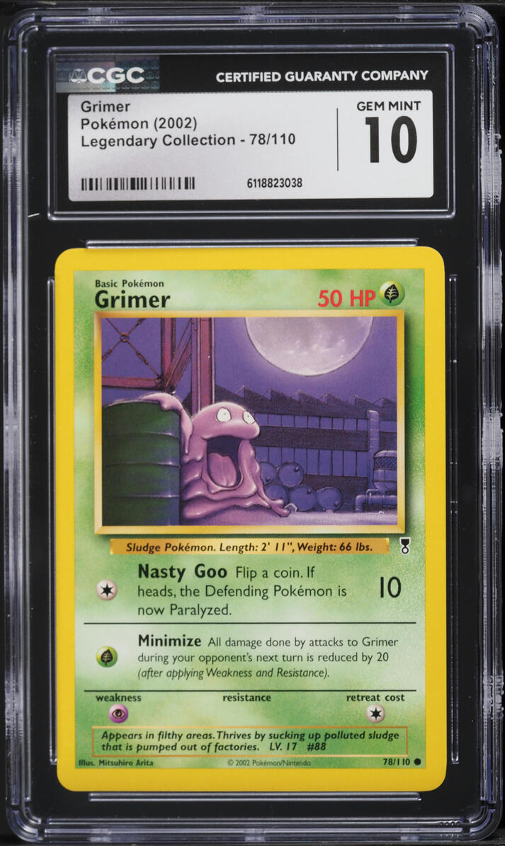 2002 Pokemon Legendary Collection Grimer #78 CGC 10 GEM MINT