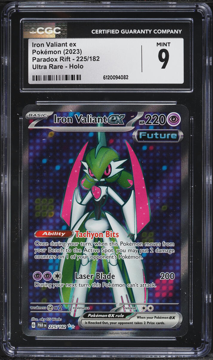2023 Pokemon Scarlet & Violet Paradox Rift Full Art Iron Valiant ex #225 CGC 9 MINT