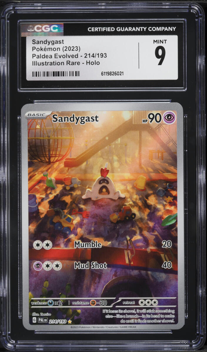 2023 Pokemon Scarlet & Violet Paldea Evolved IR Sandygast #214 CGC 9 MINT