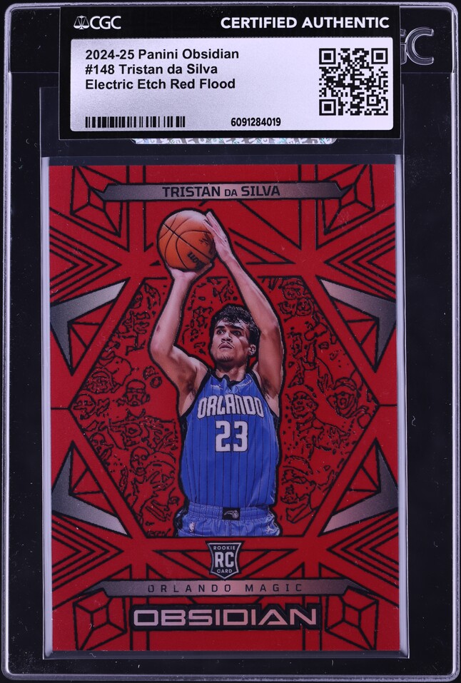 2024 Panini Obsidian Electric Etch Red Flood Tristan Da Silva