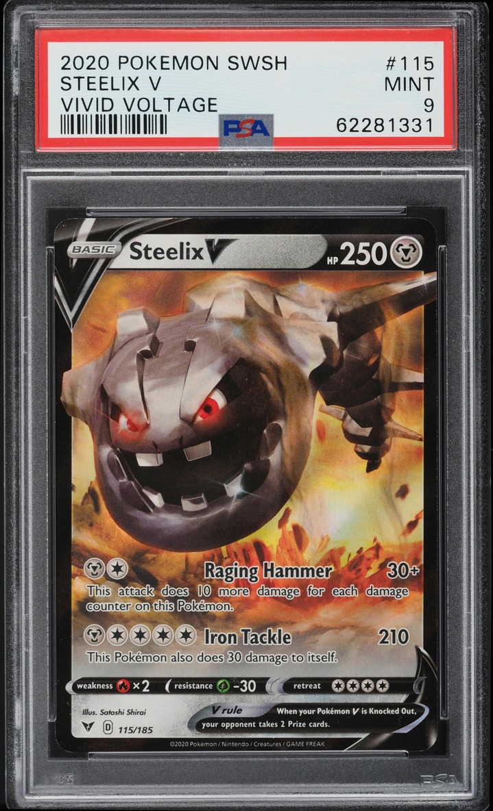 2020 Pokemon Sword & Shield Vivid Voltage Steelix V #115 PSA 9 MINT