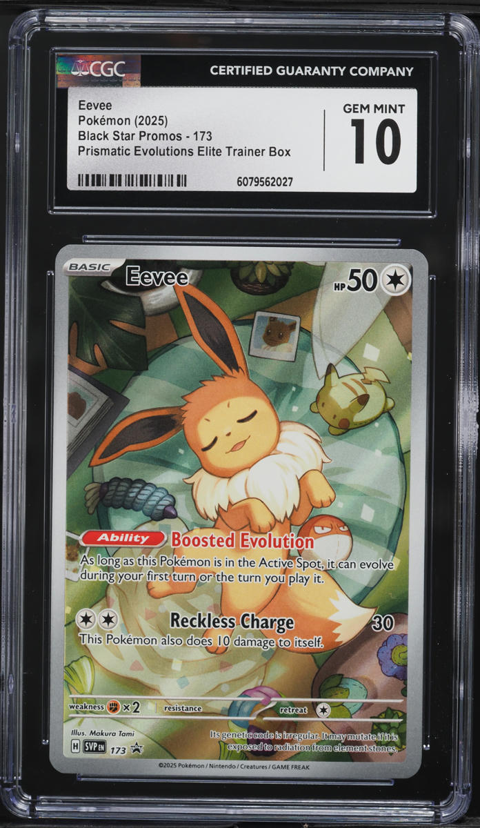 2025 Pokemon SV Black Star Promo Prismatic Evolutions ETB Eevee #173 CGC 10 GEM