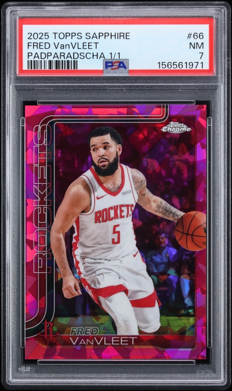 2025 Topps Chrome Sapphire Padparadscha Fred Vanvleet 1/1 #66 PSA 7 NRMT