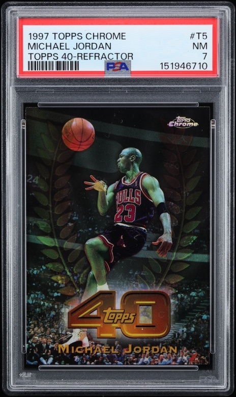 1997 Topps Chrome 40 Refractor Michael Jordan #T40-5 PSA 7 NRMT