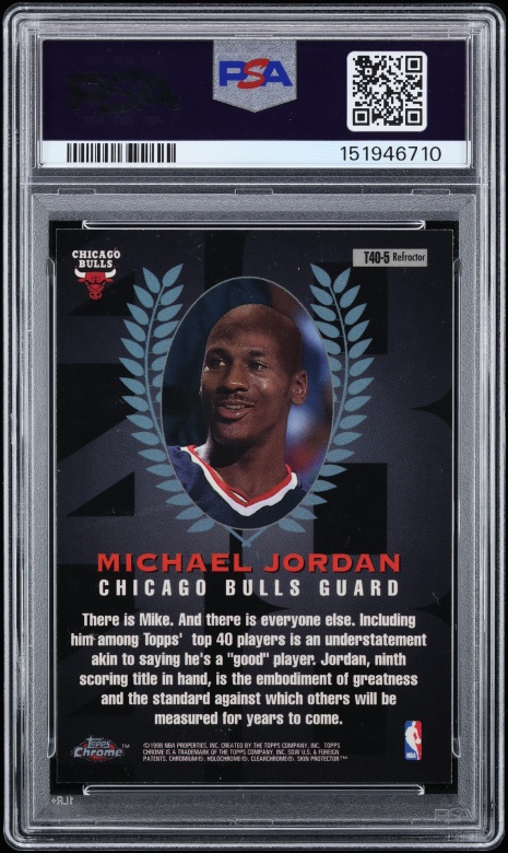 1997 Topps Chrome 40 Refractor Michael Jordan #T40-5 PSA 7 NRMT - Photo 2