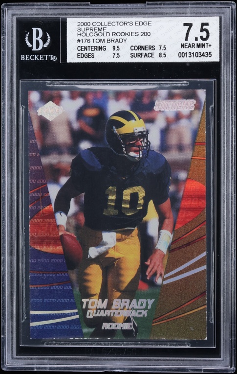 2000 Collector's Edge Supreme Hologold Tom Brady ROOKIE /200 #176 BGS 7.5 NRMT+