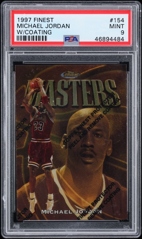 1997 Finest Basketball w/ Coating Michael Jordan #154 PSA 9 MINT
