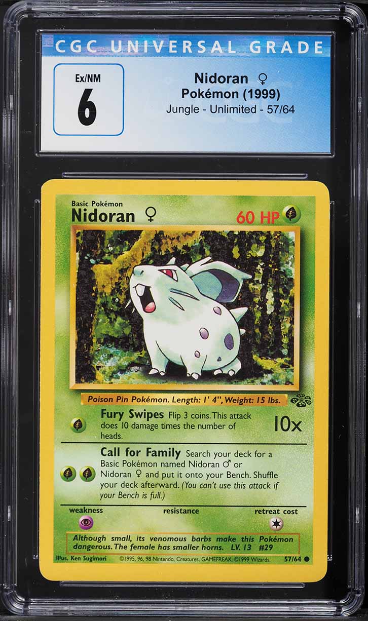 1999 Pokemon Jungle Nidoran #57 CGC 6 EXMT