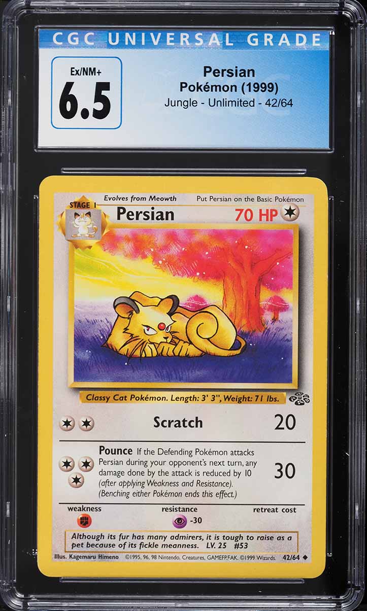 1999 Pokemon Jungle Persian #42 CGC 6.5 EXMT+