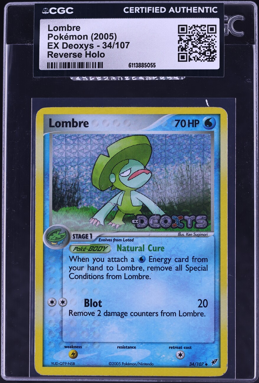 2005 Pokemon EX Deoxys Reverse Holo Lombre #34 CGC AUTH