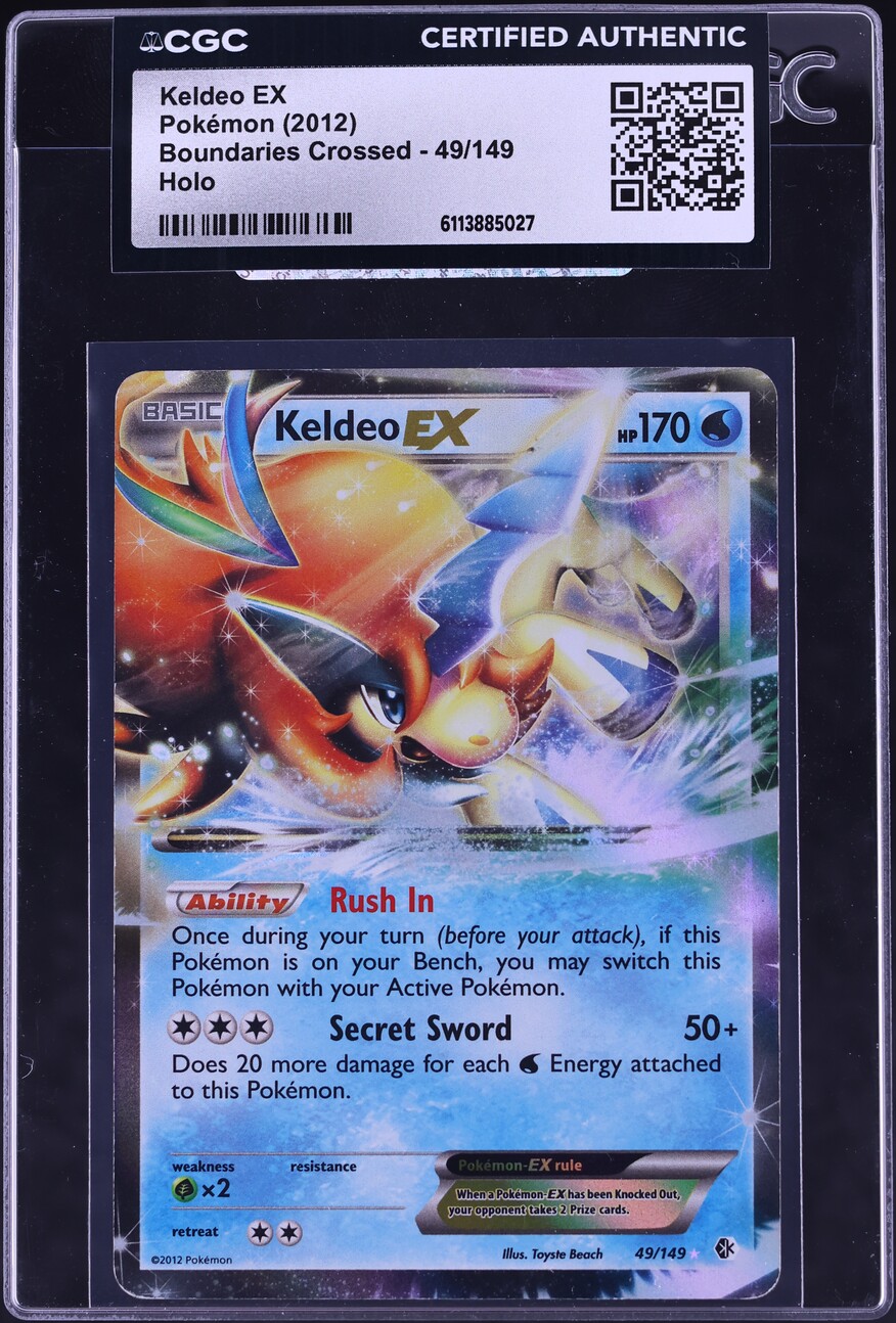 2012 Pokemon Black & White Boundaries Crossed Holo Keldeo EX #49 CGC AUTH