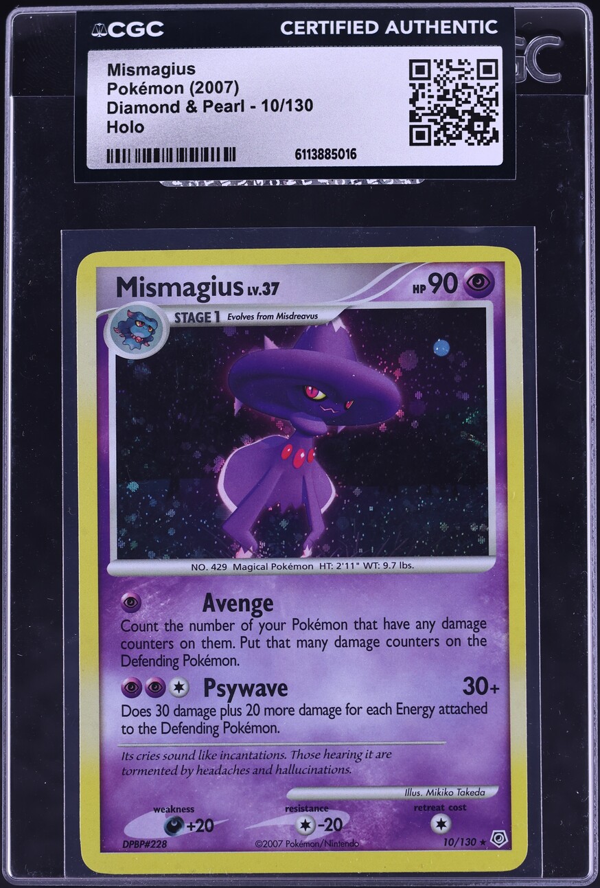 2007 Pokemon Diamond & Pearl Holo Mismagius #10 CGC AUTH