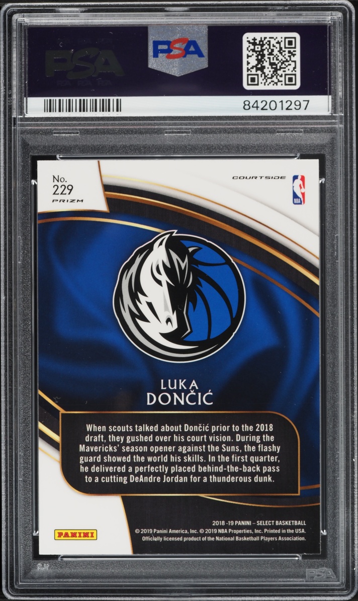 2018 Select Courtside Silver Prizm Luka Doncic ROOKIE #229 PSA 9 MINT - Photo 2