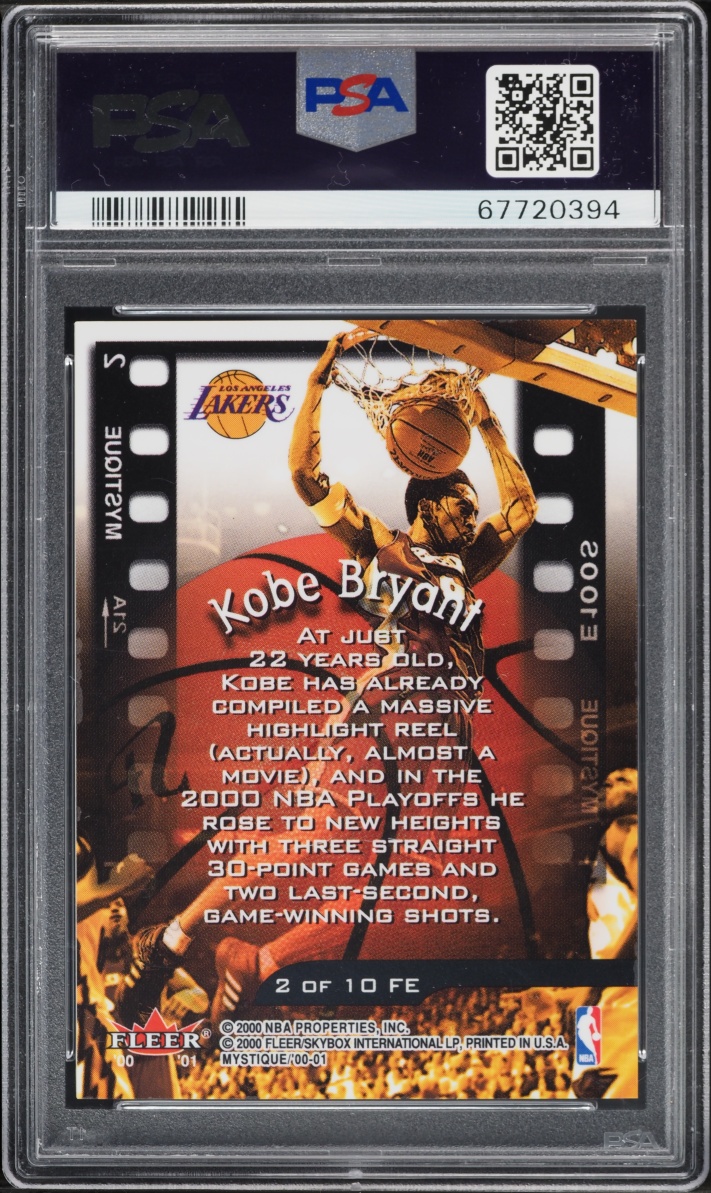 2000 Fleer Mystique Film At 11 Kobe Bryant #2 PSA 8 NM-MT - Photo 2