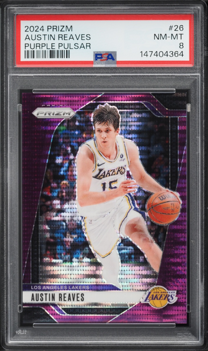 2024 Panini Prizm Purple Pulsar Austin Reaves /35 #26 PSA 8 NM-MT - Photo 1