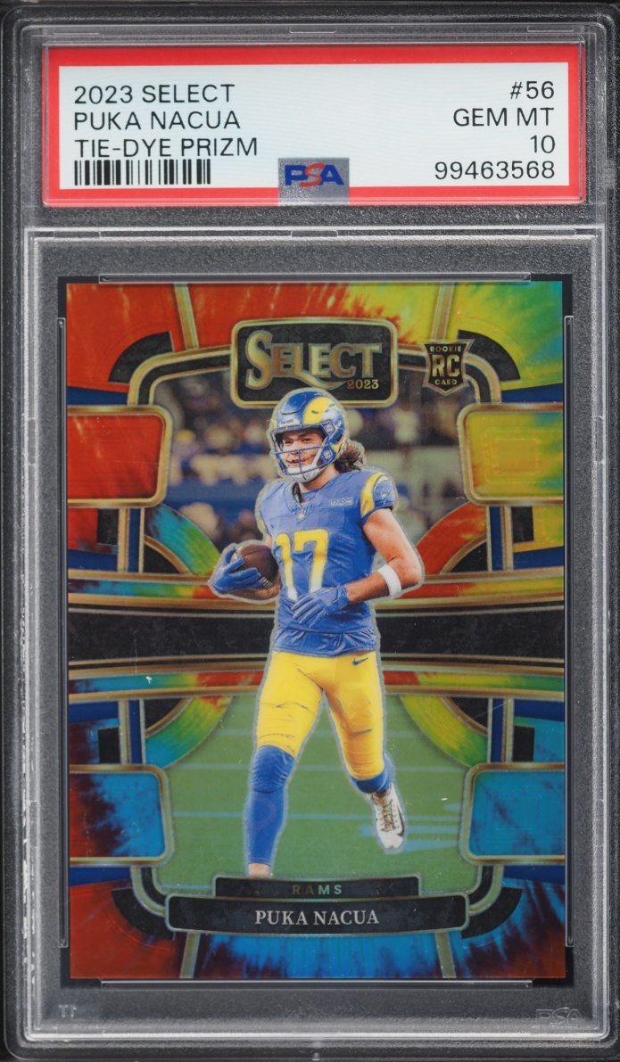 2023 Select Concourse Tie-Dye Prizm Puka Nacua ROOKIE /25 #56 PSA 10 GEM MINT - Photo 1