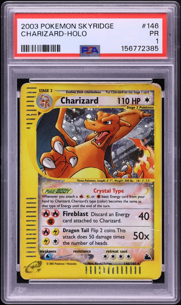 2003 Pokemon e-Card Skyridge Holo Charizard #146 PSA 1 PR