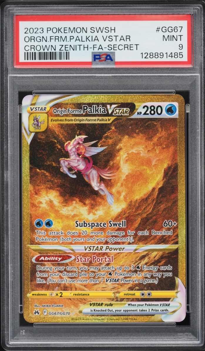 2023 Pokemon Sword & Shield Crown Zenith Gold Rare Origin Forme Palkia VSTAR #GG67 PSA 9 MINT