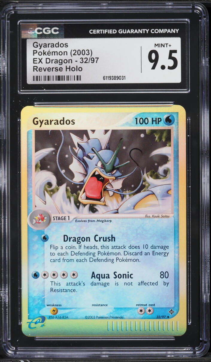 2003 Pokemon EX Dragon Reverse Holo Gyarados #32 CGC 9.5 MINT+