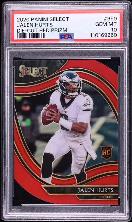2020 Select Field Level Red Prizm Die-Cut Jalen Hurts ROOKIE #350 PSA 10 GEM MINT