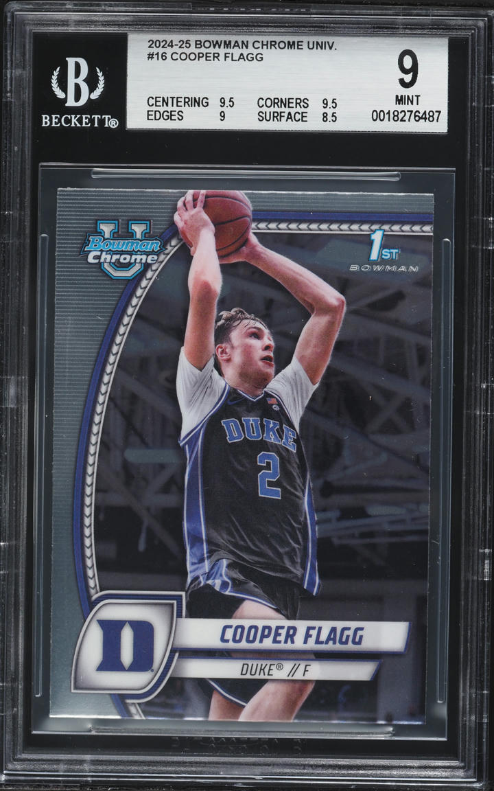 2024 Bowman Chrome University Cooper Flagg ROOKIE #16 BGS 9 MINT