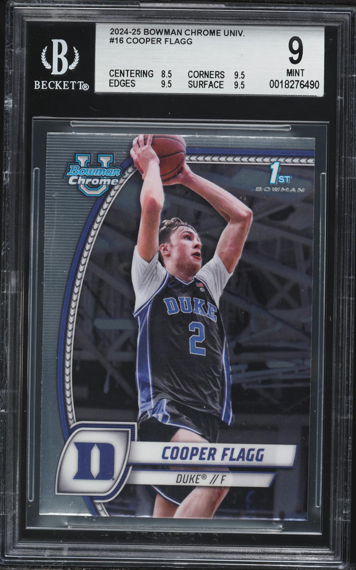 2024 Bowman Chrome University Cooper Flagg ROOKIE #16 BGS 9 MINT