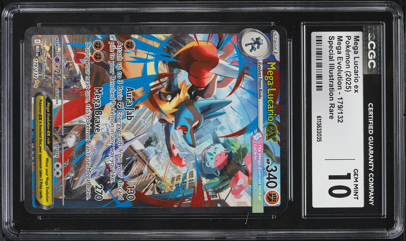 2025 Pokemon Mega Evolution SIR Mega Lucario ex #179 CGC 10 GEM