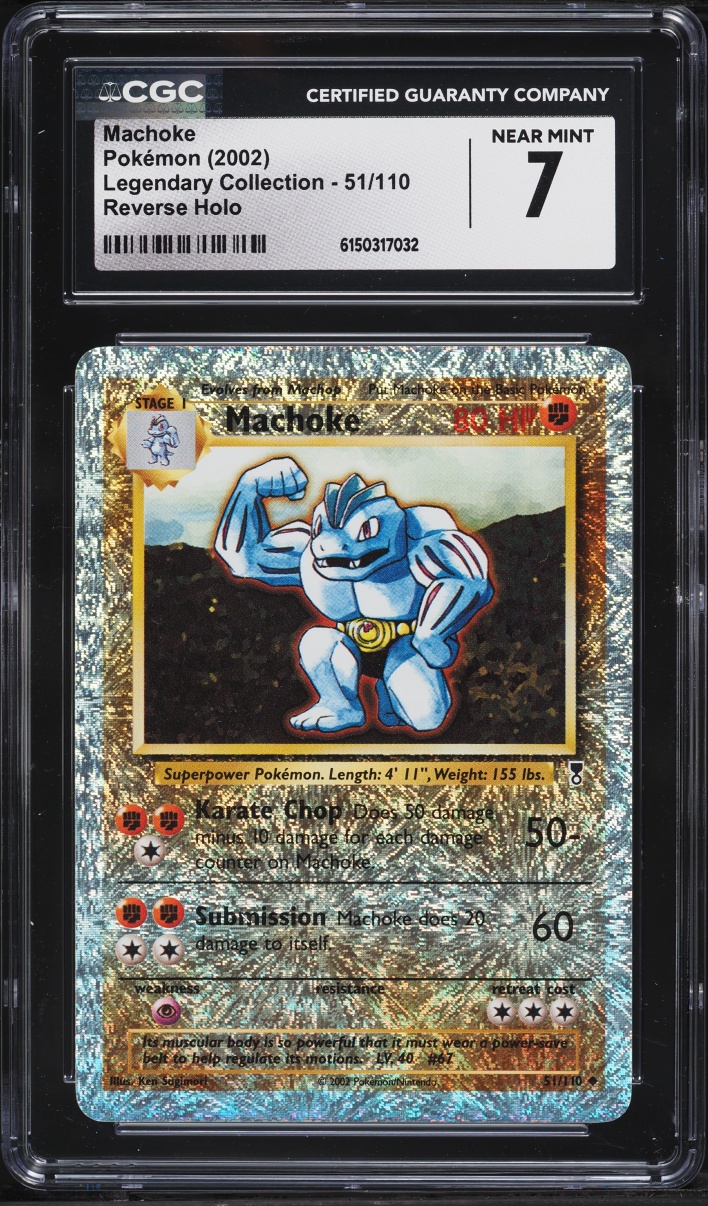 2002 Pokemon Legendary Collection Reverse Holo Machoke #51 CGC 7 NRMT