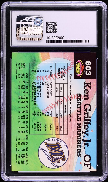 1992 Stadium Club Member's Choice Ken Griffey Jr. #603 CSG 8 NM-MT