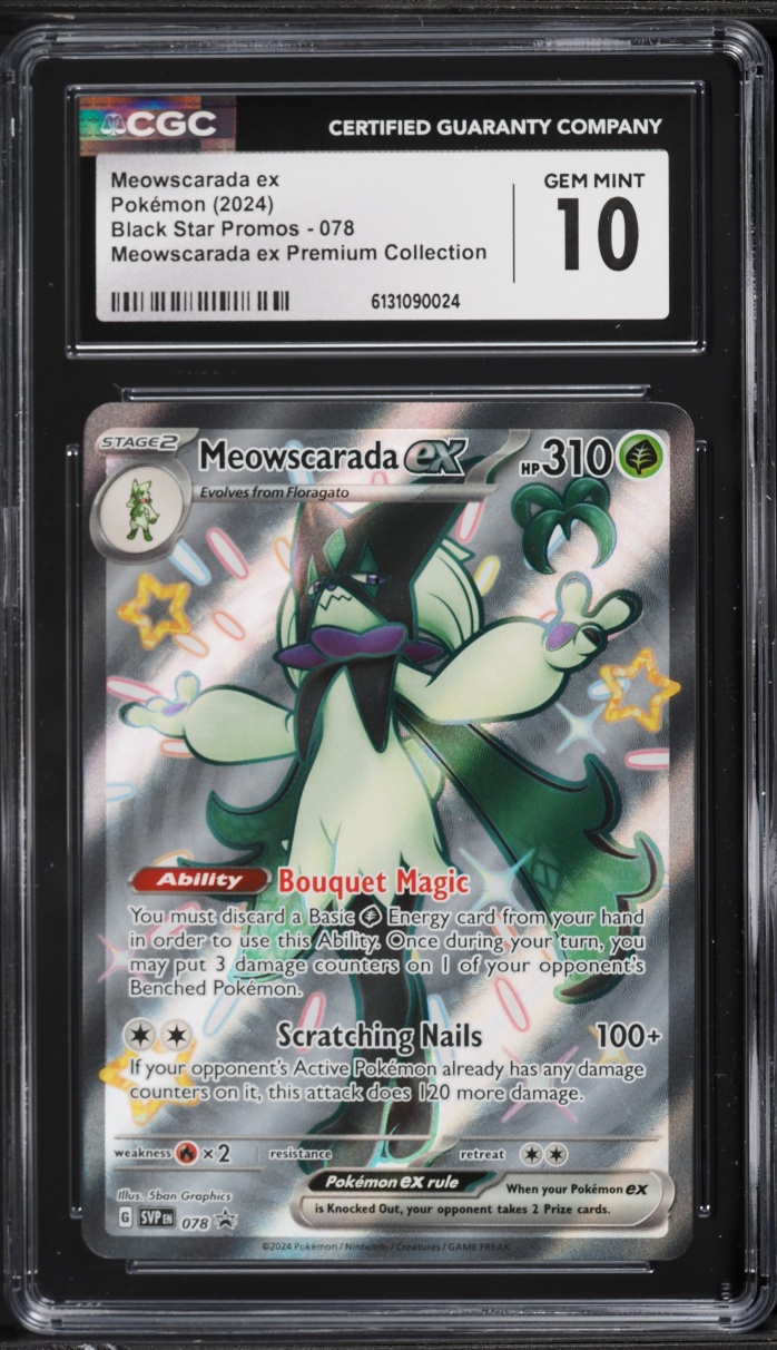 2024 Pokemon Scarlet & Violet Promo Premium Full Art Shiny Meowscarada ex #78 CGC 10 GEM MINT