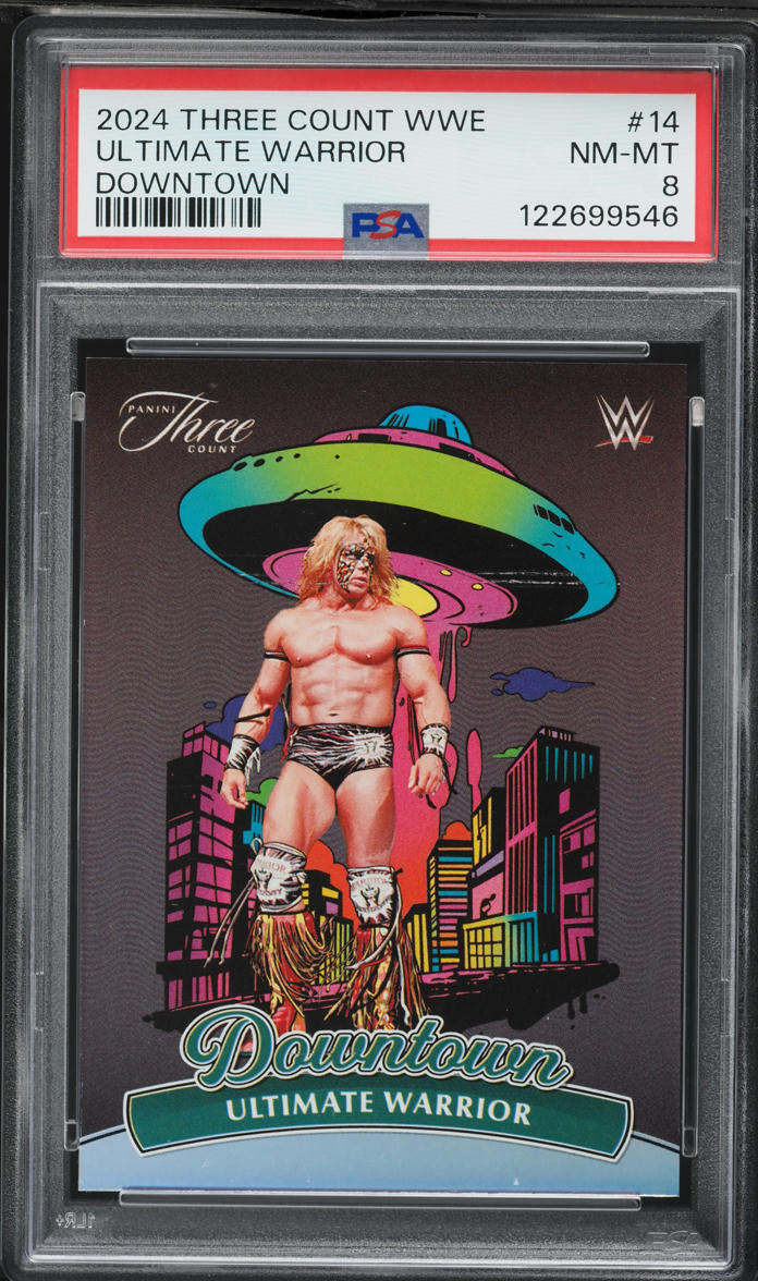 2024 Panini Three Count WWE Downtown Ultimate Warrior #14 PSA 8 NM-MT