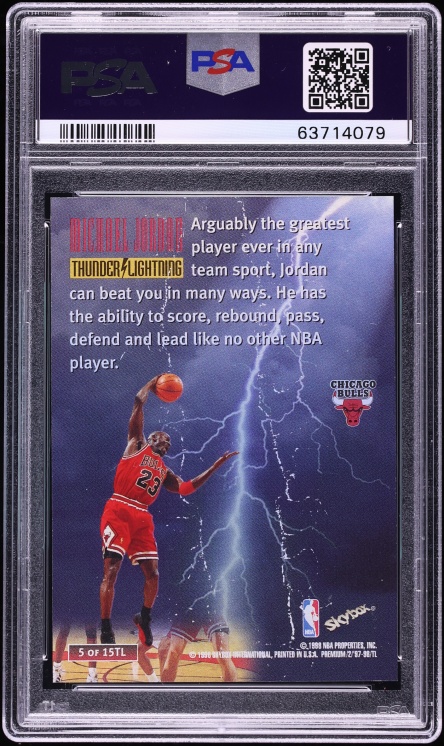 1997 Skybox Premium Thunder & Lightning Michael Jordan #5 PSA 9 MINT