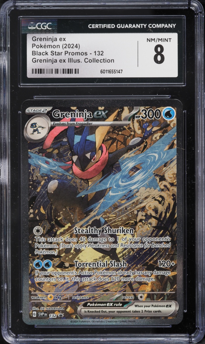 2024 Pokemon Scarlet & Violet Promo Illustration Collection Full Art Greninja Ex #132 CGC 8