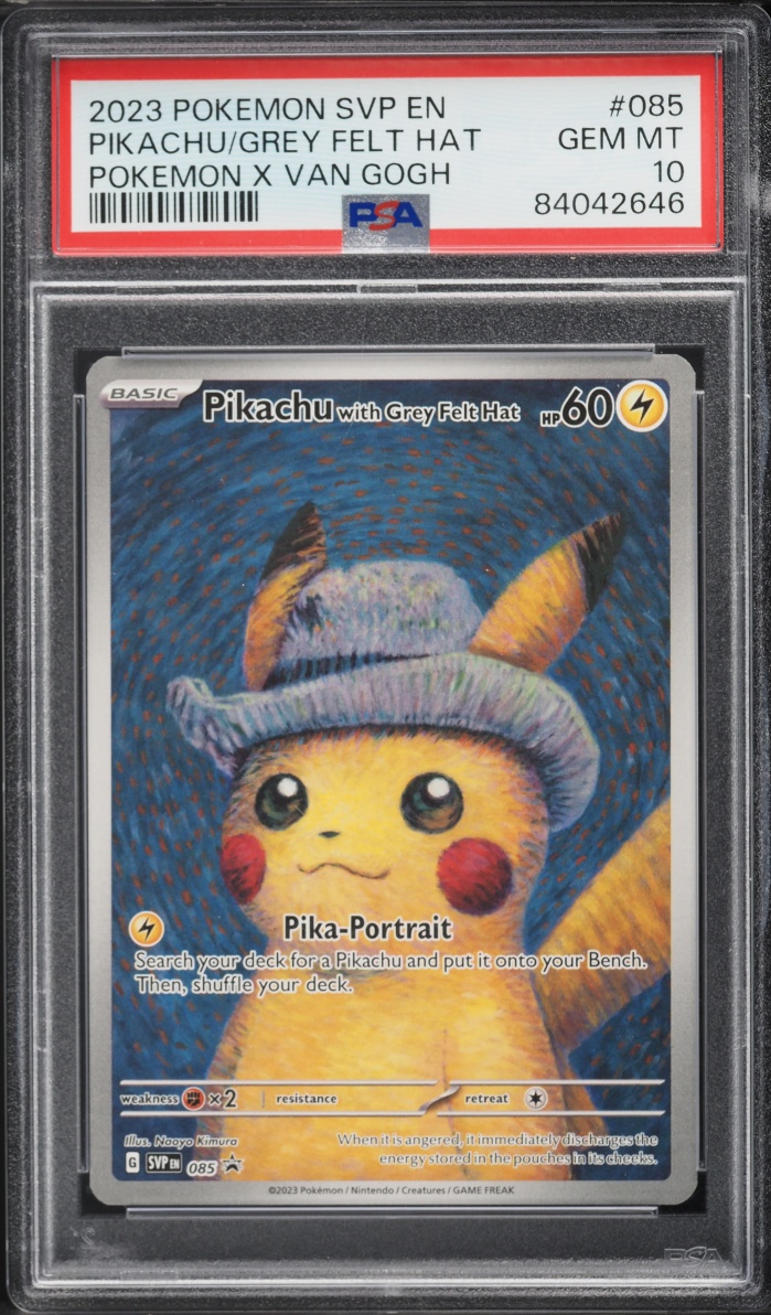 2023 Pokemon Scarlet & Violet Promo Van Gogh Full Art Pikachu With Grey Felt Hat #85 PSA 10 GEM