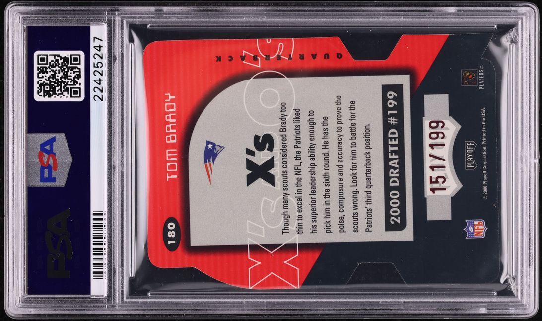 2000 Playoff Momentum X's Tom Brady ROOKIE /199 #180 PSA 10 GEM MINT