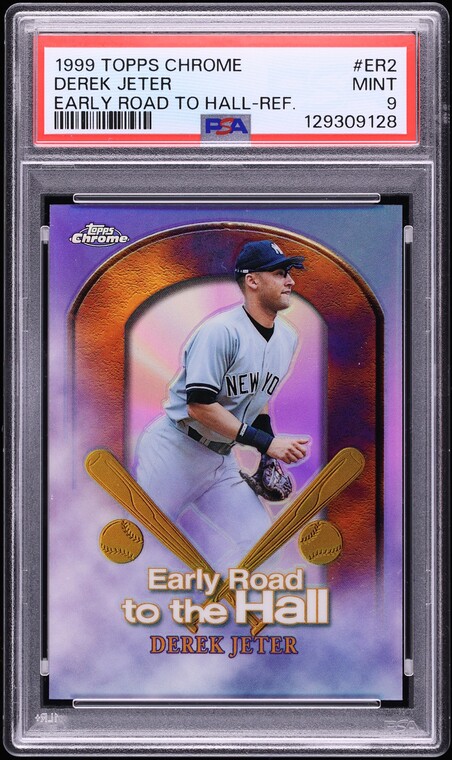 1999 Topps Chrome Early Road To The Hall Refractor Derek Jeter /100 #ER2 PSA 9 MINT