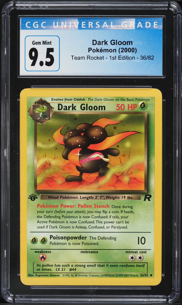 2000 Pokemon Team Rocket 1st Edition Dark Gloom #36 CGC 9.5 GEM MINT