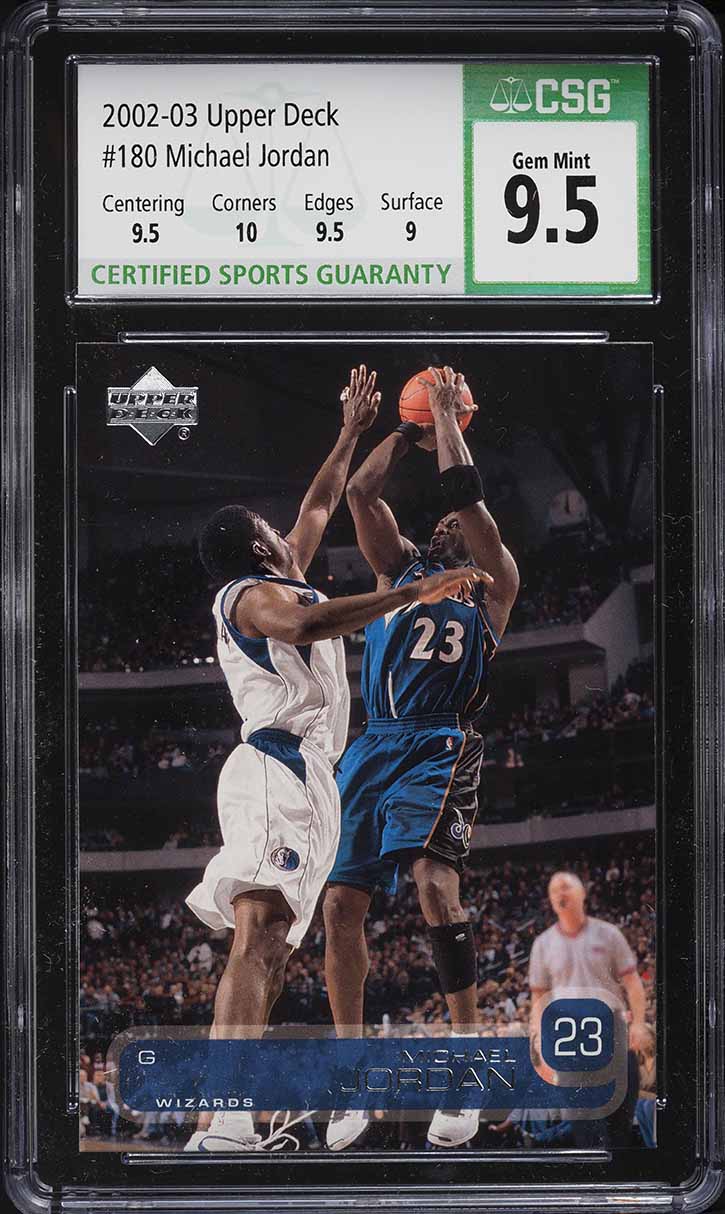 2002 Upper Deck Basketball Michael Jordan #180 CSG 9.5 GEM MINT