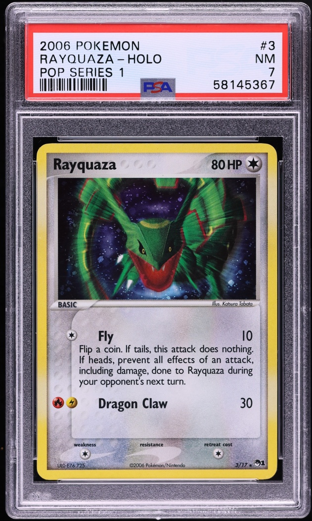 2006 Pokemon POP Series 1 Holo Rayquaza #3 PSA 7 NRMT