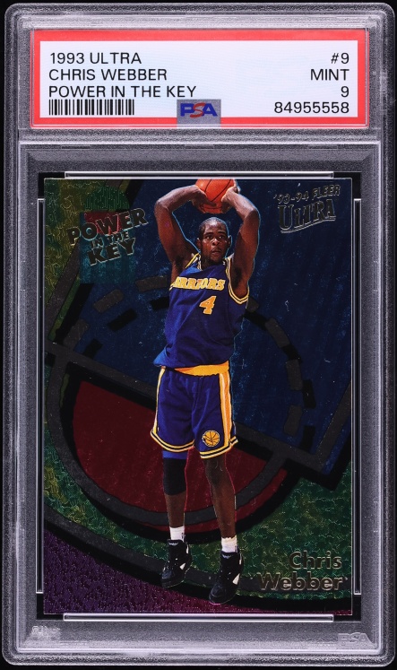 1993 Ultra Power In The Key Chris Webber ROOKIE #9 PSA 9 MINT